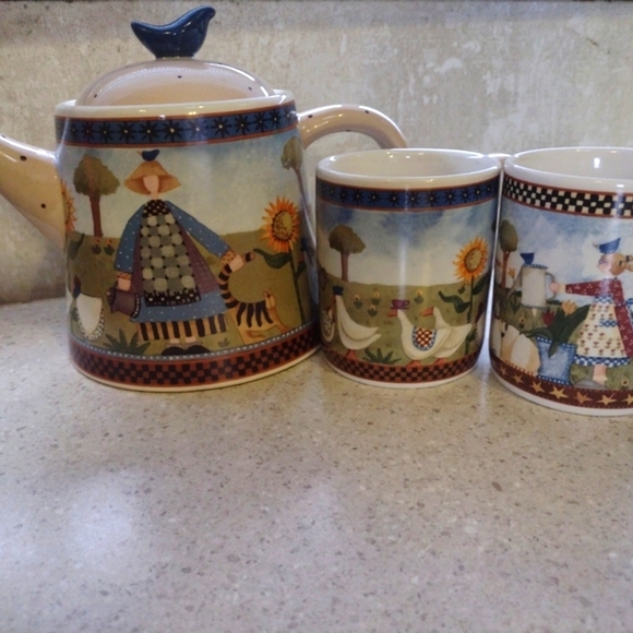 Williraye Studio Watering Can Teapot and Mugs 1999 - Picture 14 of 14